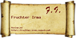 Fruchter Irma névjegykártya