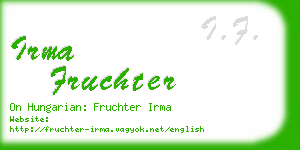 irma fruchter business card